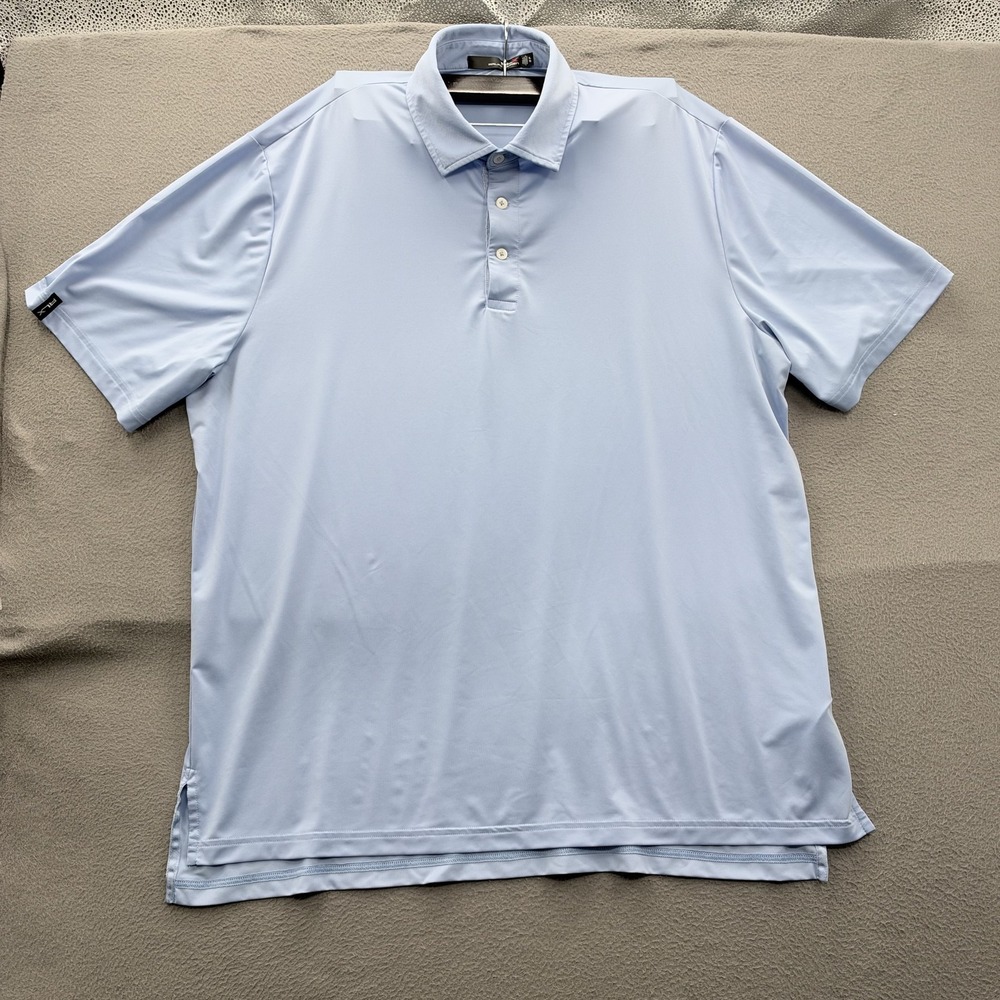 RLX Ralph Lauren Polo Shirt Mens XL Blue Solid Wicking Golf Performance Stretch